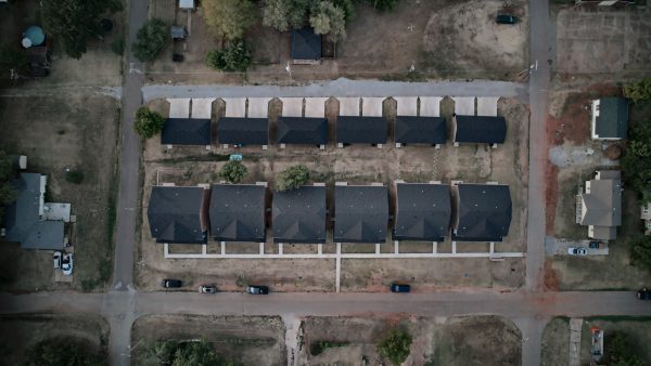 Straight down: twelve townhomes, twelve garages on the alley